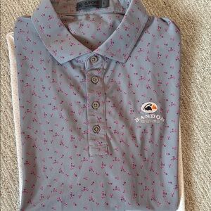 G/FORE Gray Polo with Pink Floral Design